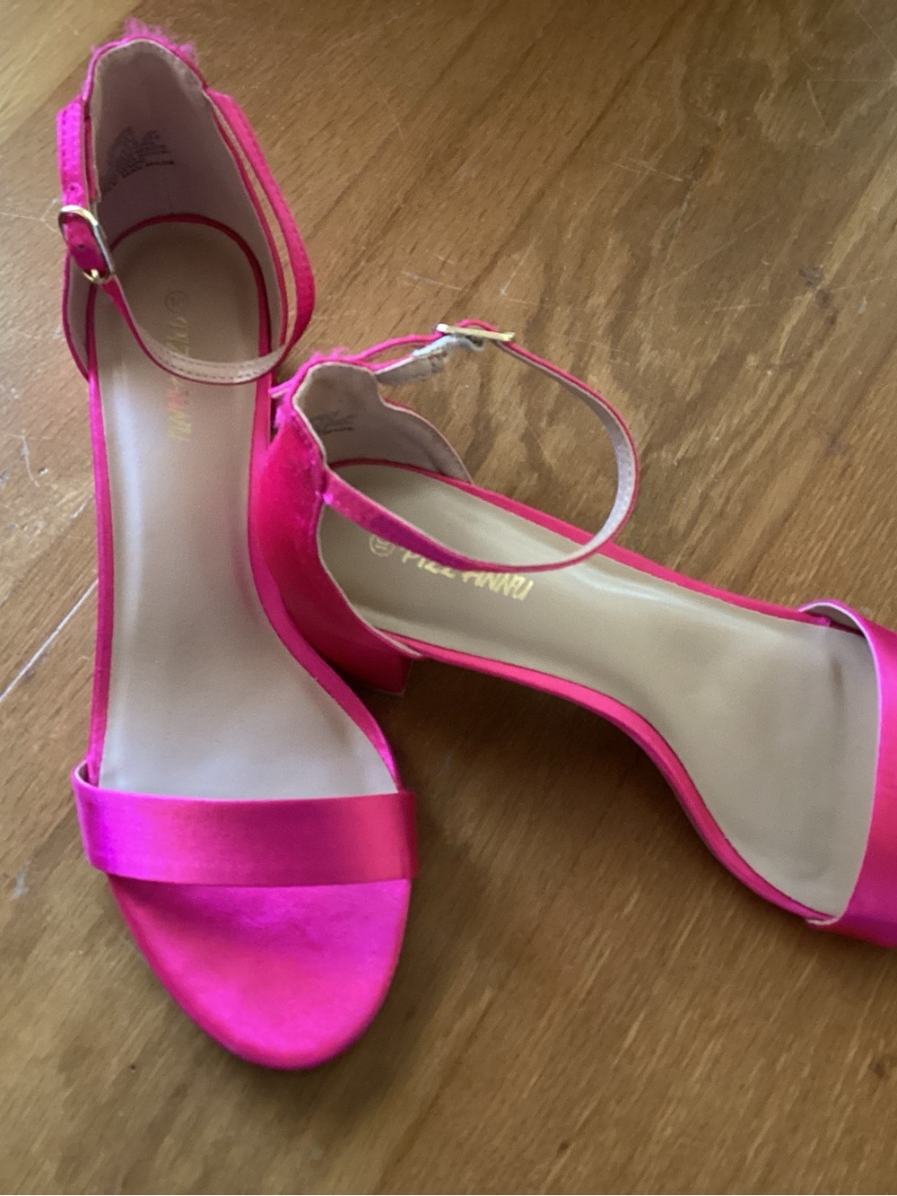 Ankle-Strap Block Heel Sandals in Vibrant Pink